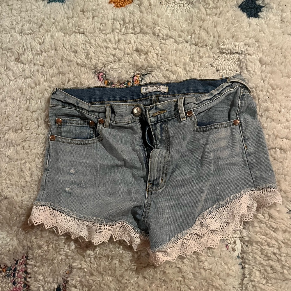 Free People Lace Trim Shorts